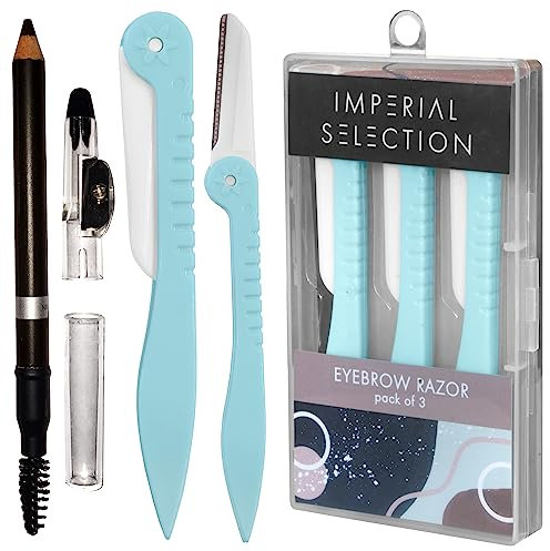 Imperial Selection Eyebrow Razor | Facial Hair Remover Women | Dermaplaning Blades for Face | Eyebrow Hair Remover | Shaper & Razors Women | Free Eyebrow Pencil Brown