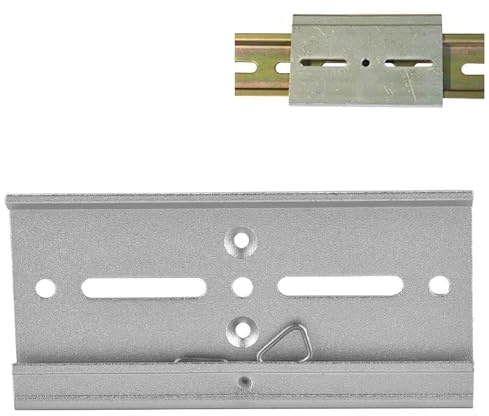 Telituny Clip per montaggio su guida Din, Morsetto fisso per guida DIN in alluminio da 35 mm, clip di fissaggio per montaggio relè (#8 100 mm satinato)