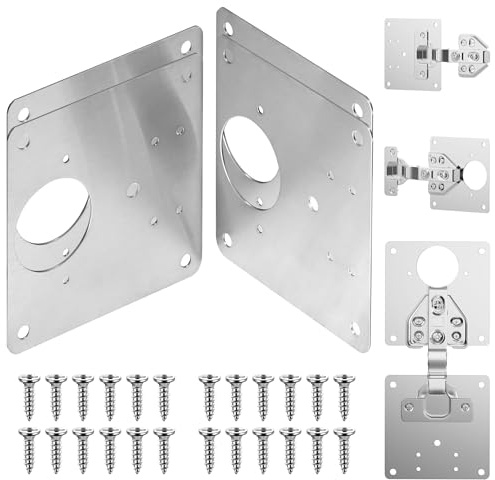 AGIGU Cabinet Hinge Repair Plate - Stainless Steel Kitchen Cabinet Brackets with Fixing Screw, Kitchen Cabinet Hinges Repair Kit for Cupboard Cabinet Furniture 4PCS