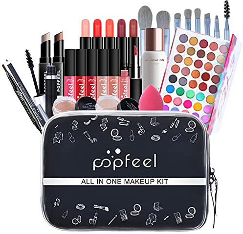 Kit de Maquillage Complet, FantasyDay Coffret de Maquillage Makeup Gift Set avec Ombres Paupières, Rouge à Lèvres, Pinceaux, Bâton de contour, Mascara, Correcteur, Blush, Crayon à sourcils, Trousse