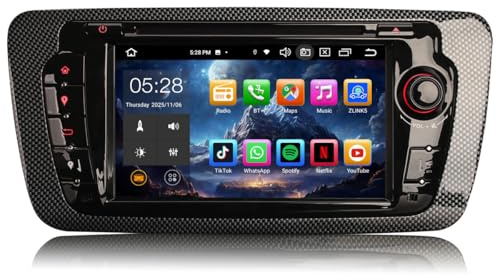 Erisin Android 14 Autoradio GPS Stéréo pour Seat Ibiza 2009-2013 7 Pouces Écran Tactile sans Fil CarPlay Dab+ Bluetooth Android Auto FM Radio DSP WiFi 4G TPMS RDS TNT USB 8-Core 4Go RAM+64Go ROM