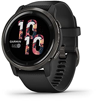 Garmin Venu 2, GPS Smartwatch with Advanced Health Monitoring and Fitness Features, Slate Bezel with Black Case and Silicone Band , 27.9 mm (Renewed)