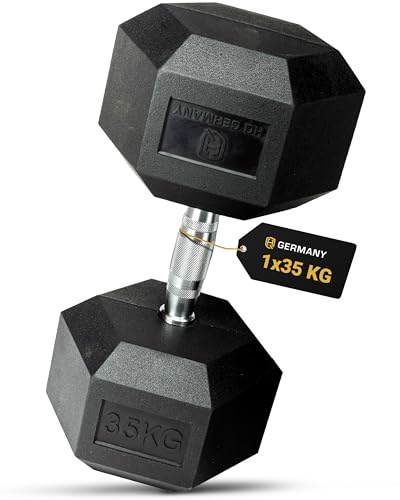 HQ Germany® Hexagon Hanteln 35kg 2 Stück | Geruchsarm, ±1,5% Gewichtstoleranz | 35kg Hantel, 35 kg hanteln 2er Set, Kurzhantel, Dumbbell, 35 Kilo Hantel Set, Hantelset Hexagon