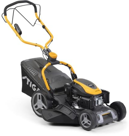 STIGA Combi 748 SE Tagliaerba a trazione, piatto di taglio in acciaio da 46 cm, motore da 139 cc con avviamento elettrico, raccoglierba da 60 L, sistema di taglio 4 in 1, manubrio regolabile Fulcrum