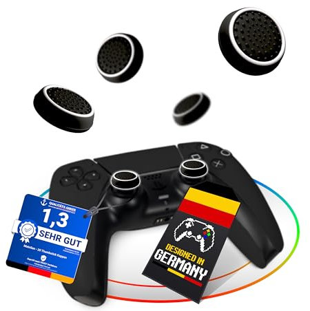 MatoSan® 4X Capuchons Thumbstick – Accessoires de Grip pour Manettes – Amélioration de la Précision et du Contrôle – Compatible avec PS5 et PS4 (4 pièces Noir)