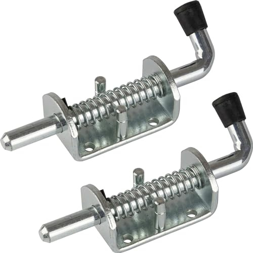 Safetytex Federriegel verzinkt Torriegel Bolzenriegel Anhänger 153mm (2 Stück) | Robuster Schieber für Tore und Fahrzeuge, langlebiger Verschluss aus Stahl für sichere Befestigung im Außenbereich