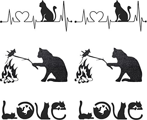 SUPERFINDINGS 6 Stück 3 Stile Katze Auto Aufkleber Katze Selbstklebende Aufkleber Wasserdicht Reflektierende Aufkleber Aufkleber Für DIY Handwerk Laptops Tasche Auto Dekoration