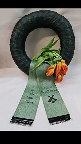 Trauerschleife Kranzschleife nach Kundenwunsch bedruckt weiß 7,5 cm