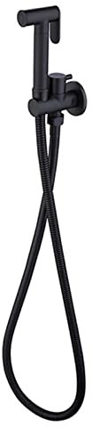 Doccino per Bidet con Tubo Doccetta per Wc Disabili Kit Spruzzatore per Bidet per wc di Qualità Acqua Fredda con Tubo con 1/2 Valvola Ottone Doccetta per Bidet Universale,Nero