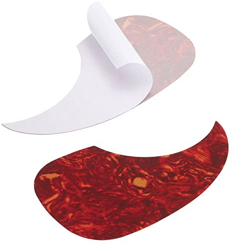 sourcing map 2 Stück Akustikgitarren-Schlagbrett, passend für 41-Zoll-Selbstklebende Rechtshänder-Akustik-E-Gitarren-Teile, Wassertropfenform, Rot, Gelb