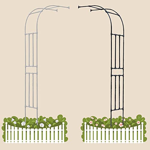 Demi-Arche Fer Forgé Arceau À Rosiers Métal Arches De Jardin Résistant Aux Intempéries Arche À Treillis pour Les Plantes Grimpantes Roses(Noir,220x240cm/7.2x7.9ft)