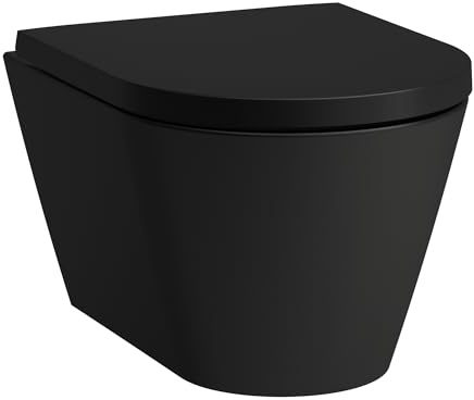 Laufen Kartell WC suspendido COMPACT, cisterna baja, sin borde, 490x370x285mm, H820333, Color: negro mate