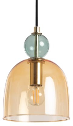 LEDKIA Lámpara Colgante Metal y Cristal Mono-Baudelaire Ámbar | CasquilloE14