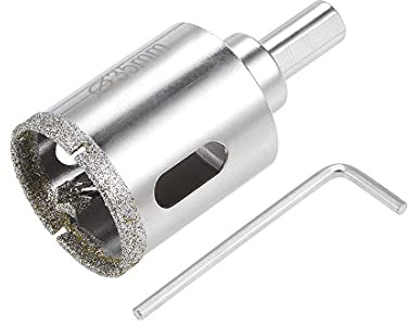 TOP-VIGOR 35mm Diamond Drill Bit Glass Hole Saw Set, Hollow Core Drill Bit with Spotting Drill Bit, Tile Hole Cutter Set Core Drill Bits Center Pilot for Ceramics Porcelain Tile Bottles Pots Brick