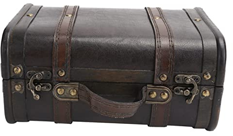 Vintage Holzkoffer Retro Design Dekorationsbox Großzügiger Stauraum für Reise & Studio