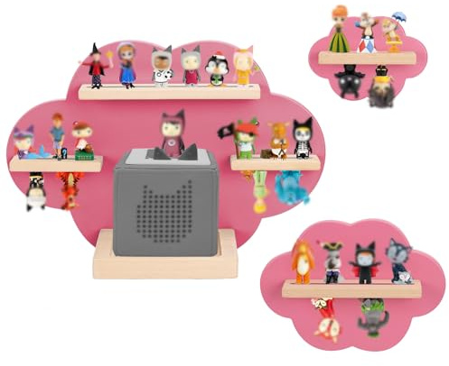 OPERMAXER Tonie Regal Wolke für 30-35 Figuren, 3er Set TonieRegal für Toniebox & Tonies Hörfiguren, Jungen und Mädchen | Perfekte Figuren Aufbewahrung im Kinderzimmer (Rosa)