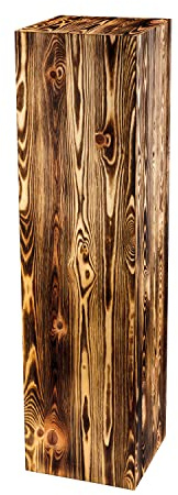 DECOKTIVO Holzständer, Holzblock, Baumstamm Deko, Bodenwindlicht Säule, Blumensäule Holz, Dekosäule, Stabil und Langlebig, Geölte Kiefer, 110x30x30 cm