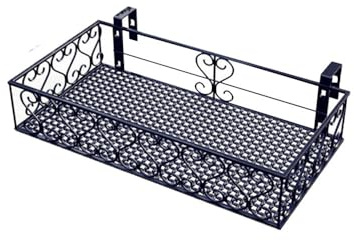 DODOBD Support Fleurs Rond Crochet Support Jardiniere Balcon Support Pot Métal Clôture Pot Plante Garde Corps Suspendu Clôture Convient pour Balcon Jardin Clôture Intérieur Et Extérieur