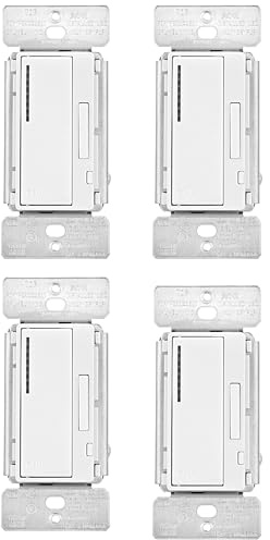 (case of 4) EATON RF9640-NDW Z-Wave Plus Universal Dimmer, White, Single Pole, 120Vac
