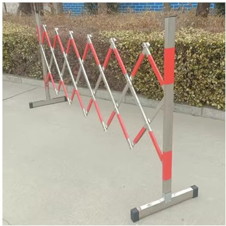 Industrielle Erweiterbare Straßenhindernisse Aus Metall, Teleskopischer Metallzaun For Den Außenverkehr, Lange Faltbare Straßenhindernisse, For Den Straßenbau Von Lagerhallen Und Die Auffahrt(300CM/9.