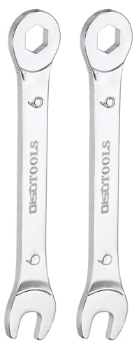 QUARKZMAN 2 Llaves Combinadas Delgadas Métricas de 6 mm de 6 Puntos Terminadas en Caja con Un Ángulo de 15 Grados de Acero Cromado CR-V Plateado, Placas de Cromo