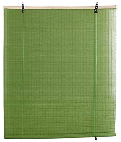 Bambusrollos, grün, Fensterschutz, Vorhang, Lichtfilterung, Privatsphäre, Fensterläden für den Innen- und Außenbereich, individuelle römische Farbtöne (144,8 x 180,3 cm)