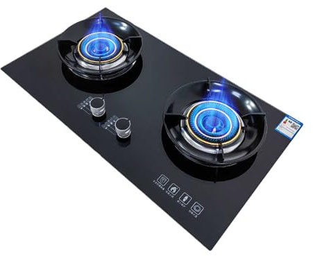 BZJPRFC Cuisinière À Gaz, Cuisinière De Comptoir De Cuisine, Cuisinière À Gaz De Camping 5,2 KW, avec Protection Contre L'extinction, for Gaz Naturel/gaz De Pétrole Liquéfié(NG)