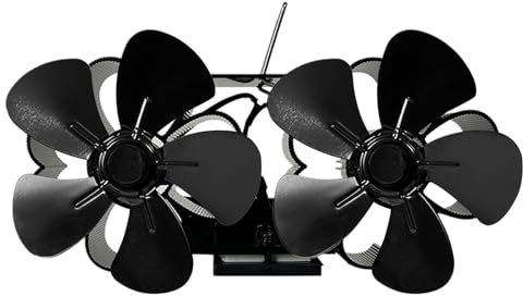 Mxshc Heat Fan for Wood Stove, Silent Heat Activated Fan Wood Stove Blower, Low Noise Wood Burner Fan Thermal Fan for Wood Burning Stoves