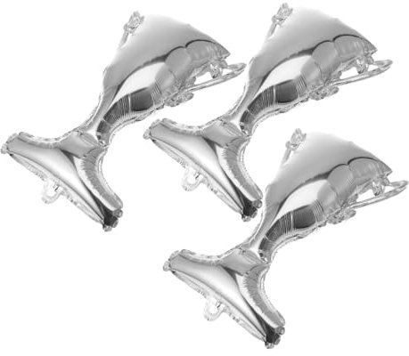FUNNETOYU 3stücke Aluminium Folienballon Pokal-ballon Für Abschlussfeier Langlebige Dekoration Einzigartiges Design Für Unvergessliche Fotos Bei Gradpartys Silberfarben