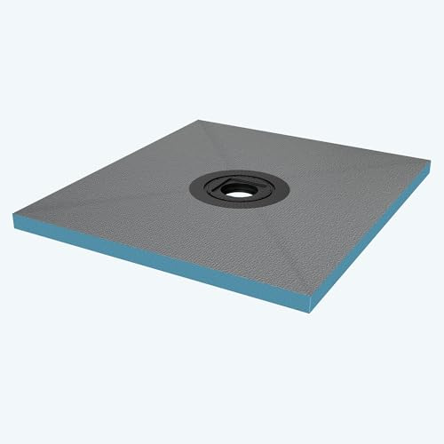 doporro Panel de Construcción en Poliestireno 80x90 cm Alicatable con Pendiente, Recortable, Desagüe Horizontal con Canaleta, Instalación a Nivel del Suelo, Antideslizante, Color Gris Hormigón, XPS
