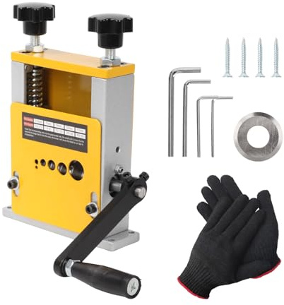 Miosugo Máquina pelacables manual de 3 a 17 mm, pelacables manual, puede pelar 5 cables al mismo tiempo, herramienta de reciclaje de alambre de cobre rápido (amarillo)
