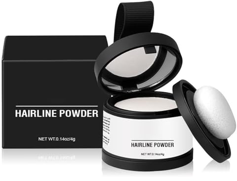 Ansatzpuder - Haar Concealer zur Haarverdichtung für Frauen und Männer,Haaransatz Puder, Langanhaltend Haaransatz Puder, Haarfasern/Haartopper Alternative (Weiß, 4ML)