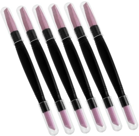 PACKOVE 6piezas Bolígrafo Exfoliante Para Uñas Doble Cabeza Herramienta De Manicura Para Pulir Incluye Removedor De Cutículas y Sacapuntas