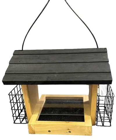 Comederos para Pájaros,Decoración De Jardín De Madera Impermeable,Bandeja Ajustable para Alimento De Aves De Madera - para Exterior Jardín Balcón Parque Y Pinzones Carboneros