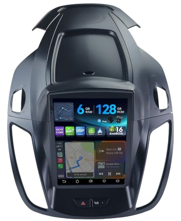 [6G+128G,Octa-Core] - MSD Autoradio für Ford C-MAX Kuga 2 Escape 3 (2012-2019) | Android 16 GPS Navi Radio | CarPlay Android Auto Lenkradsteuerung WiFi DSP DAB | Rückfahrkamera MIC | 2 Din 9.7 Zoll