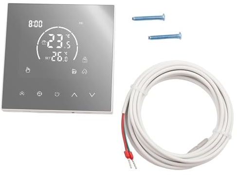 Kivivaka Panel de termostato programable, calefacción de suelo eléctrico y calderas de pared, programación de 7 días, bloqueo infantil, calefacción eléctrica de 86 x 86 mm