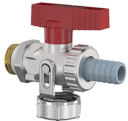 Simplex KFE-Kugelhahn Entleerungshahn 1/2 D m.SLV, Mehrschicht-Sanitärarmatur, Axiale Positionierung mittels Kontermutter, F10638