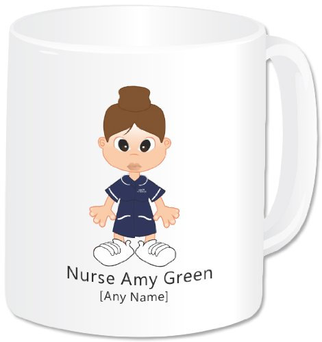 Personalised Nurse Female Jumbo Giant 20oz Mug (Navy Dress, White Trim) - (A GoPersonalised Design)
