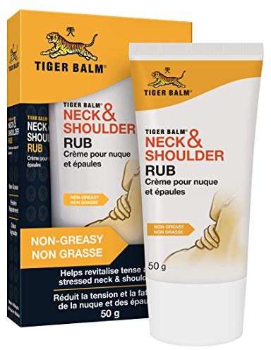 Tiger Balm - Crème Neck and Shoulder - Réduit tensions et fatigue de la nuque et des épaules grâce au massage - Application facile, penètre rapidement - Tube 50g