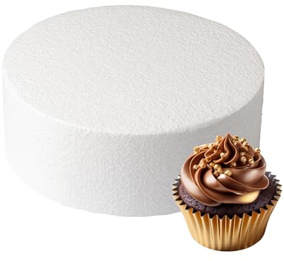 Culpitt 4 x 2 Round Cake Dummy, Square Edge Cake Form, Separator, for Practice or Displays, Polystyrene