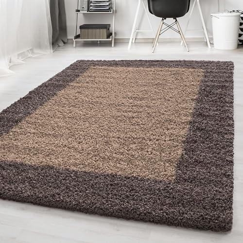 HomebyHome Shaggy Teppich 300x400 cm XXL für Wohnzimmer - Shaggy Teppich Hochflor Taupe Extra Weich und Flauschig - Langflor Groß Teppiche für Schlafzimmer, Esszimmer, Küche, Flur - Carpet, Halı