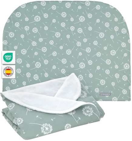 MIMUSELINA Copertina Neonato Invernale in Cotone | Coperta Invernale Neonato 70x90cm Calda e Morbida | Coperta Lettino e Culla Avvolgi Bambino | Ideale per Inverno e Mezze Stagioni | Dente Leone Menta