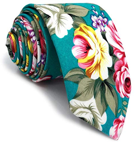 S&W SHLAX&WING Cotton Cravate Pour des Hommes Maigre Printed Floral