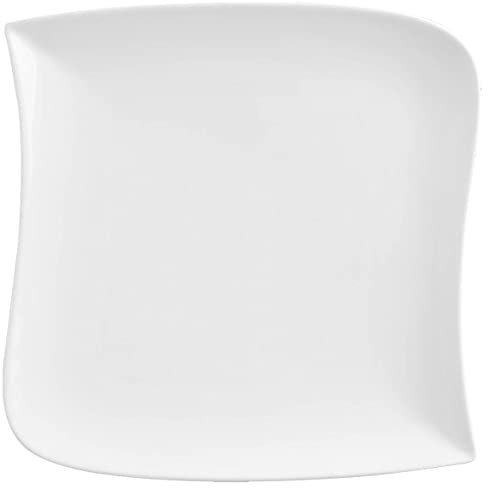 Secret de gourmet - Assiette Plate Carrée Design Vague - 30 Cm X 30 Cm - Porcelaine