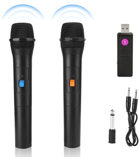 Agatige V16U Universal Wireless USB Empfangsmikrofon 2 In 1 VHF Handheld Mic für Karaoke(1 in 2)