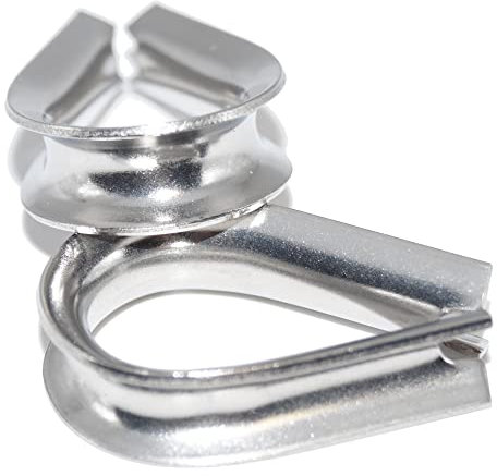 Guardacabos para cable de alambre de 6 mm, 2 unidades, acero inoxidable A4 NIRO, AISI 316 Nirosta