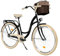 Komfort Fahrrad Citybike Mit Korb Damenfahrrad Hollandrad, 26 Zoll, Schwarz-Creme, 3-Gang