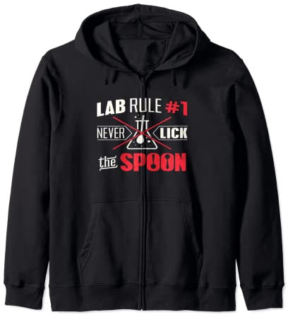 Regla de laboratorio Nunca lamer la cuchara divertido estudiante de química Sudadera con Capucha