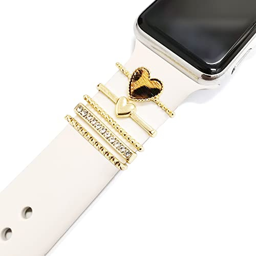 Boucles d'anneau décoratives en acier inoxydable Bijoux Accessoire de bracelet de montre Compatible avec Apple Watch Bracelets en Charms pour Galaxy Watch Band Fit for All Watch Bands 2