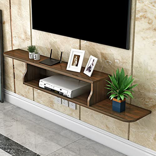 BYBDOG Mueble de TV Flotante de Madera Centro Multimedia con Almacenamiento Abierto Unidad de TV montada en la Pared Estante Componente con gestión de Cables Mueble de TV/Nogal/120Cm/47,24